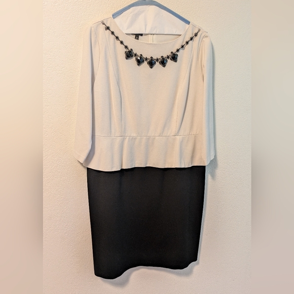 Talbots Elegant Cream and Black Dress - Picture 3 of 7